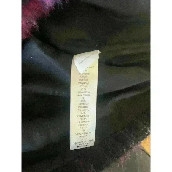 KENZO Paris Black Pink Plaid Top Alpaca Wool Blend Designer Size 36 - Picture 5 of 5